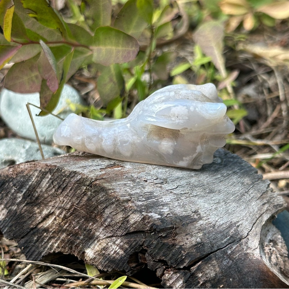 Flower Agate Dragon Skull